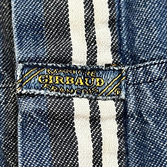 Vintage 90s Marithe Francois Girbaud Blue Striped Button Denim Shirt USA Medium - Picture 2 of 10